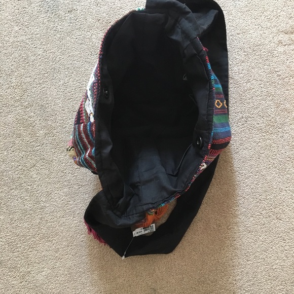 Embroidered/Patchwork Boho Canvas Shoulder Bag - Picture 4 of 4